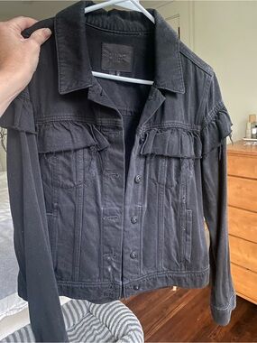 PAIGE Black Distressed Jean Jacket